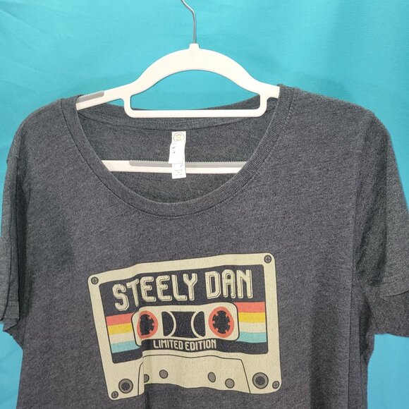 Steely Dan Limited Edition Cassette Graphic T-Shirt L.A.T Apparel Charcoal Gray - Picture 2 of 8
